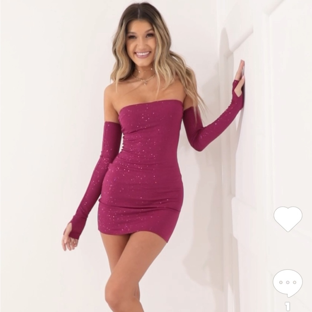 Lucy in the Sky Lola Bodycon Dress in Shimmer Pink